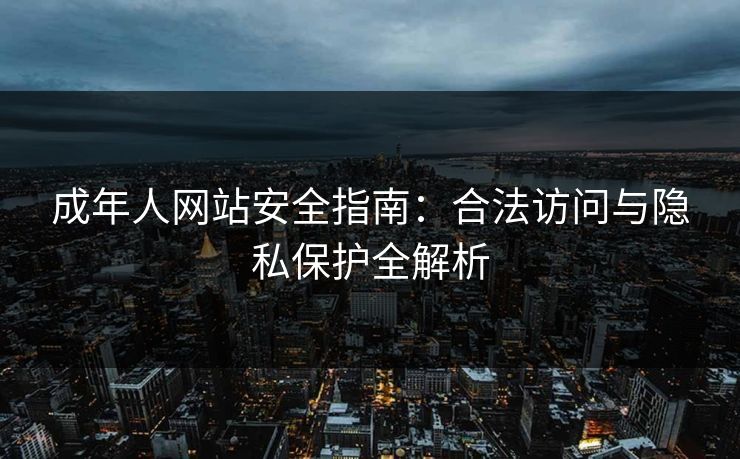 成年人网站安全指南：合法访问与隐私保护全解析