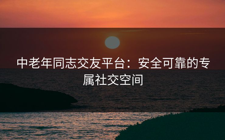 中老年同志交友平台：安全可靠的专属社交空间