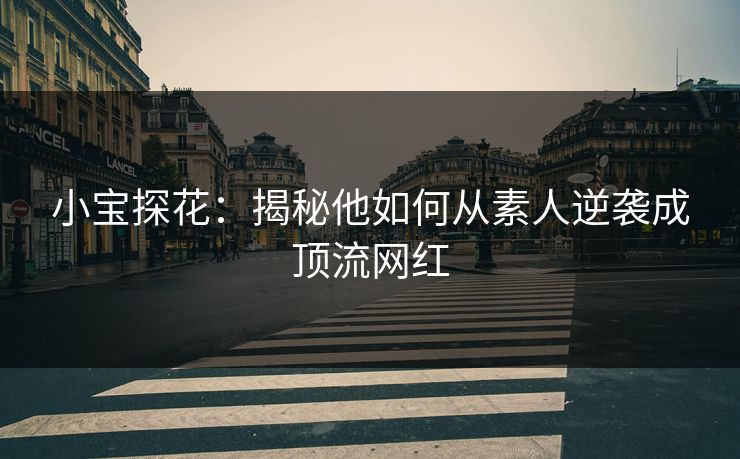 小宝探花：揭秘他如何从素人逆袭成顶流网红